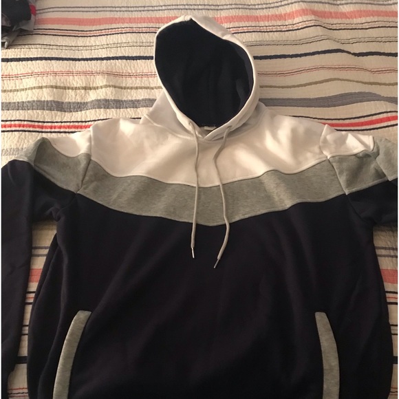 Very unique hoodie!!  3XL, blue/white/gray. - Picture 1 of 3